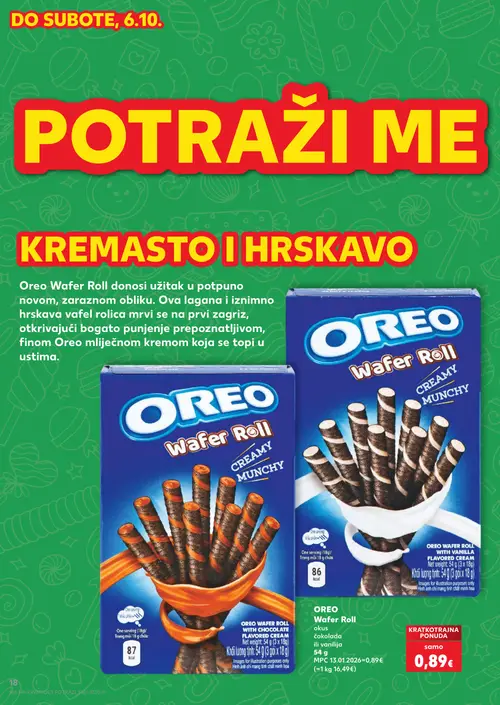 Kaufland katalog — stranica 18: Oreo Wafer Roll s okusom čokolade ili vanilija (vrijedi 23. 09. 2026.–29. 09. 2026.)