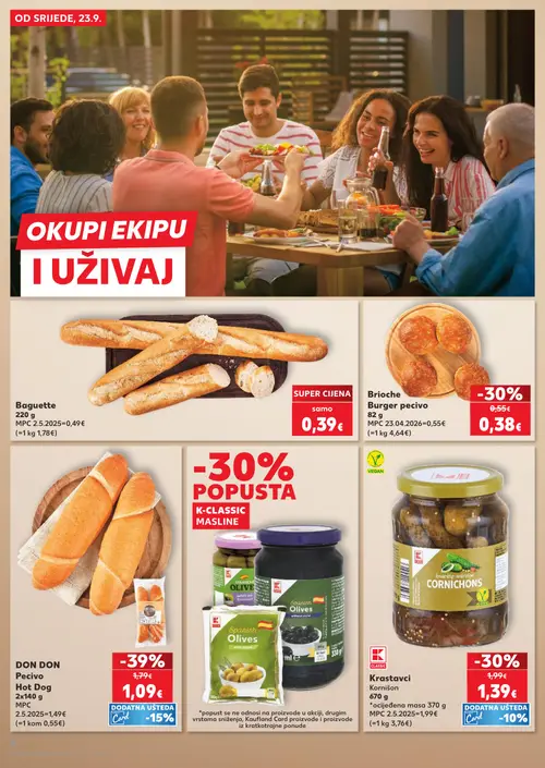 Kaufland katalog — stranica 8: DON DON DON Pecivo Hot Dog, Brioche Burger pecivo, K CLASSIC Krastavci Kornišoni, Baguette (vrijedi 23. 09. 2026.–29. 09. 2026.)