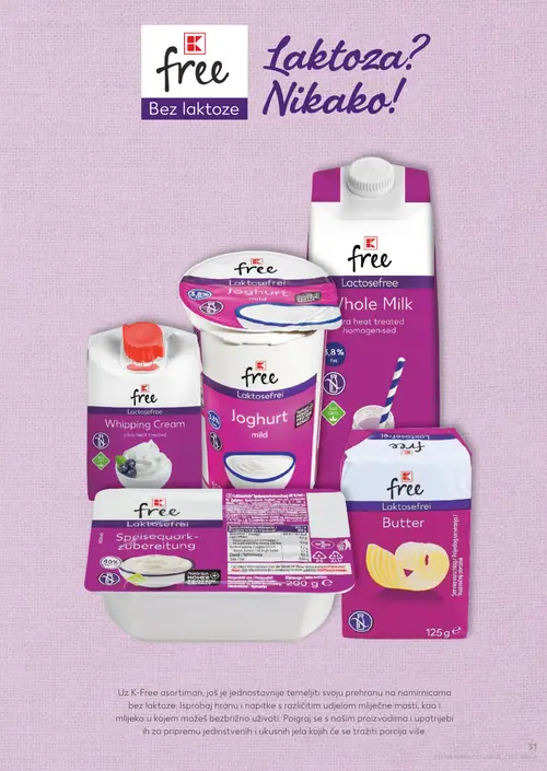 Kaufland katalog — stranica 31: free Joghurt mild, free Whole Milk, free Whipping Cream, free Speisequark-zubereitung (vrijedi 30. 09. 2026.–06. 10. 2026.)