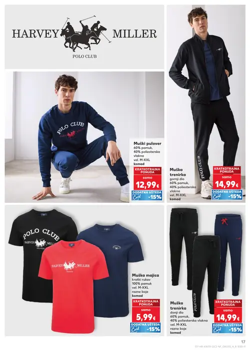 Kaufland katalog — stranica 17: Muški pulover, Muška trenirka gornji dio, Muška majica kratki rukav, Muška trenirka donji dio (vrijedi 23. 09. 2026.–29. 09. 2026.)