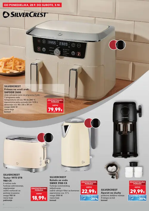 Kaufland katalog — stranica 4: Silvercrest Kuhalo za vodu SWKR 3100 C4, Silvercrest Aparat za slushy, Silvercrest Friteza na vrući zrak SHFDDR 2600, Silvercrest Toster 1973 STR 980 C4 (vrijedi 30. 09. 2026.–06. 10. 2026.)