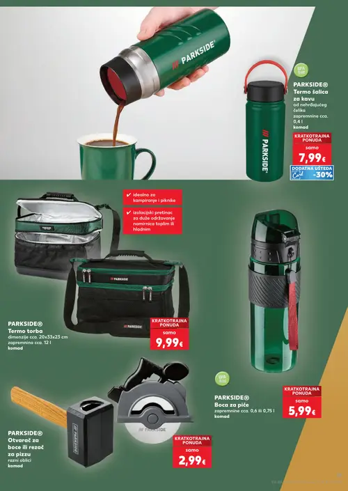 Kaufland katalog — stranica 11: PARKSIDE PARKSIDE® Termo šalica za kavu, PARKSIDE PARKSIDE® Termo torba, PARKSIDE PARKSIDE® Otvarač za boce ili rezač za pizzu, PARKSIDE PARKSIDE® Boca za piće (vrijedi 02. 09. 2026.–15. 09. 2026.)