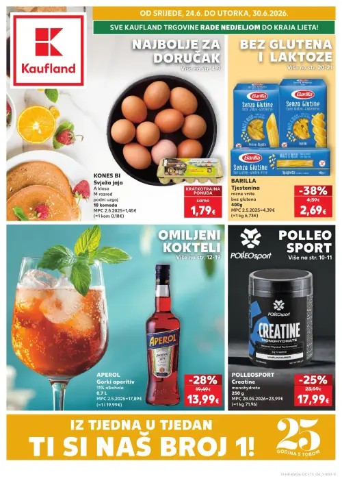 Kaufland katalog — stranica 1 (vrijedi 24. 06. 2026.–30. 06. 2026.)