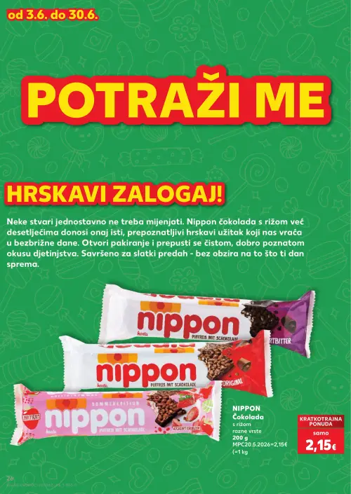 Kaufland katalog — stranica 26: Nippon Nippon čokolada s rižom (vrijedi 24. 06. 2026.–30. 06. 2026.)