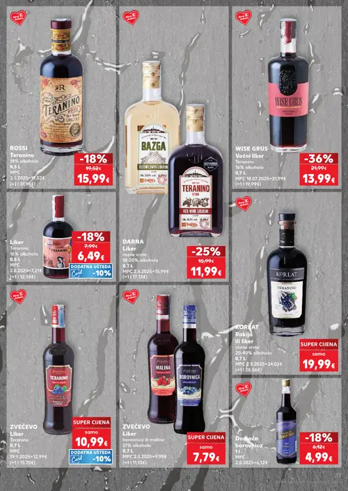 Kaufland katalog — stranica 17: WISE GRUS Teranino, DARNA Likeri, LIKER Teranino, Domaća borovnica (vrijedi 09. 09. 2026.–15. 09. 2026.)