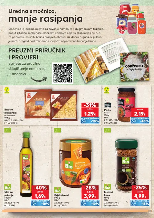 Kaufland katalog — stranica 23: Bio Ulje za prženje, K CLASSIC MANDELN blanširani, Bio Cvjetni med, Bio Instant kava (vrijedi 09. 09. 2026.–15. 09. 2026.)