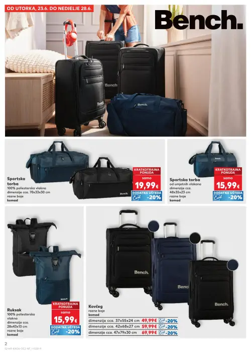 Kaufland katalog — stranica 2: Bench Sportska torba, Bench Sportska torba, Bench Ruksak, Kovčeg (vrijedi 24. 06. 2026.–30. 06. 2026.)