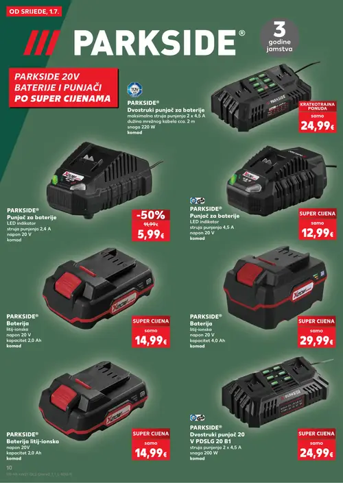 Kaufland katalog — stranica 10: PARKSIDE PARKSIDE® Punjač za baterije, PARKSIDE PARKSIDE® Dvostruki punjač za baterije, PARKSIDE PARKSIDE® Punjač za baterije, PARKSIDE PARKSIDE® Baterija (vrijedi 01. 07. 2026.–07. 07. 2026.)