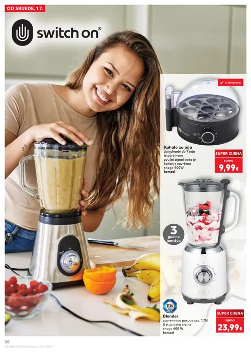 Kaufland katalog — stranica 20: switch on Kuhalo za jaja, switch on Blender (vrijedi 01. 07. 2026.–07. 07. 2026.)