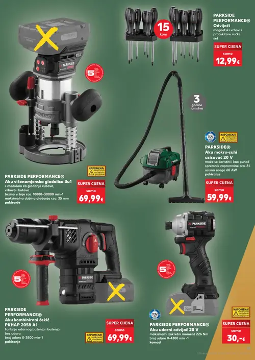 Kaufland katalog — stranica 11: PARKSIDE PARKSIDE PERFORMANCE® Odvijači magnetski vrhovi i protuklizne ručke set, PARKSIDE PARKSIDE PERFORMANCE® Aku višenamjenska glodalica 3u1, PARKSIDE PARKSIDE® Aku mokro-suhi usisavač 20 V, PARKSIDE PARKSIDE PERFORMANCE® Aku udarni odvijač 20 V (vrijedi 08. 07. 2026.–14. 07. 2026.)