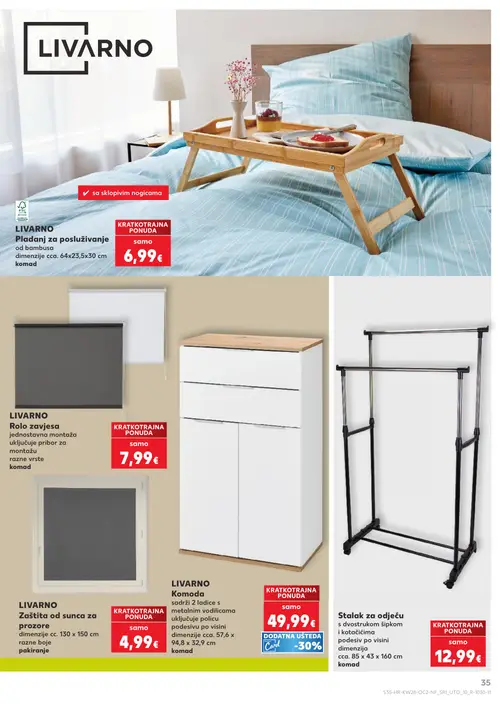 Kaufland katalog — stranica 35: LIVARNO Pladanj za posluživanje, LIVARNO Rolo zavjesa, LIVARNO Komoda, LIVARNO Zaštita od sunca za prozore (vrijedi 08. 07. 2026.–14. 07. 2026.)