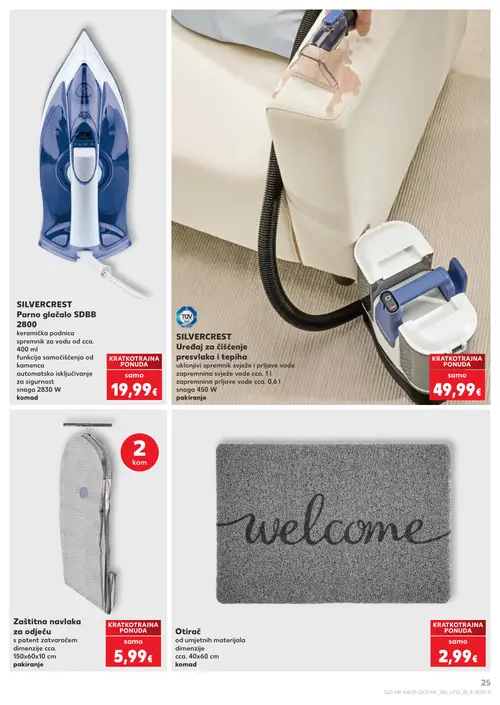 Kaufland katalog — stranica 25: SILVERCREST SILVERCREST Parno glačalo SDBB 2800, SILVERCREST SILVERCREST Uređaj za čišćenje presvlaka i tepiha, Zaštitna navlaka za odjeću, Otirač (vrijedi 29. 07. 2026.–05. 08. 2026.)
