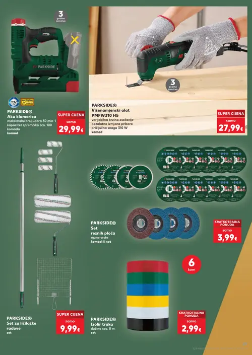 Kaufland katalog — stranica 29: PARKSIDE PARKSIDE® Aku klamerica, PARKSIDE PARKSIDE® Set reznih ploča, PARKSIDE PARKSIDE® Set za ličilačke radove, PARKSIDE PARKSIDE® Izolir traka (vrijedi 29. 07. 2026.–05. 08. 2026.)