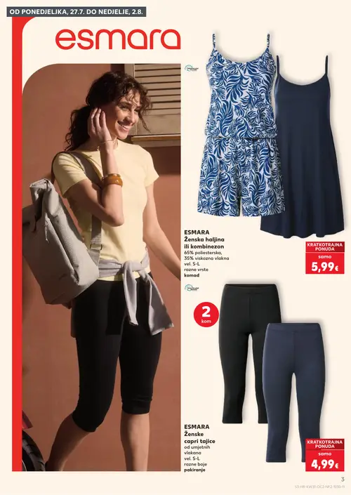 Kaufland katalog — stranica 3: ESMARA ESMARA Ženska haljina ili kombinezon, ESMARA ESMARA Ženske capri tajice (vrijedi 29. 07. 2026.–05. 08. 2026.)