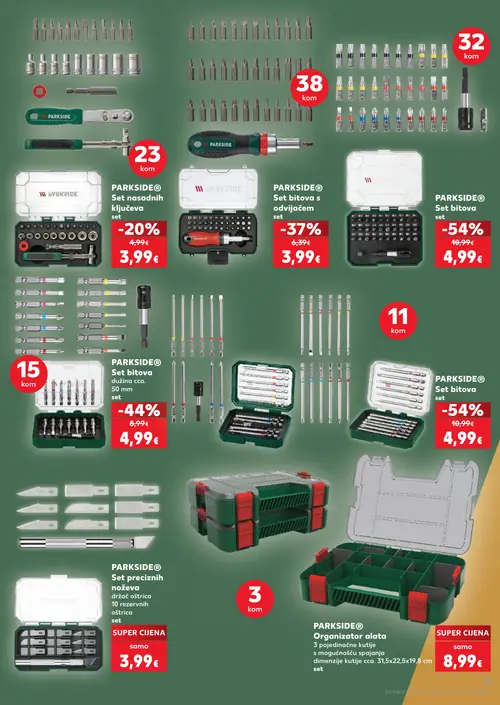 Kaufland katalog — stranica 11: PARKSIDE PARKSIDE® Set bitova, PARKSIDE PARKSIDE® Set bitova, PARKSIDE PARKSIDE® Set bitova, PARKSIDE PARKSIDE® Set bitova s odvijačem (vrijedi 06. 08. 2026.–11. 08. 2026.)