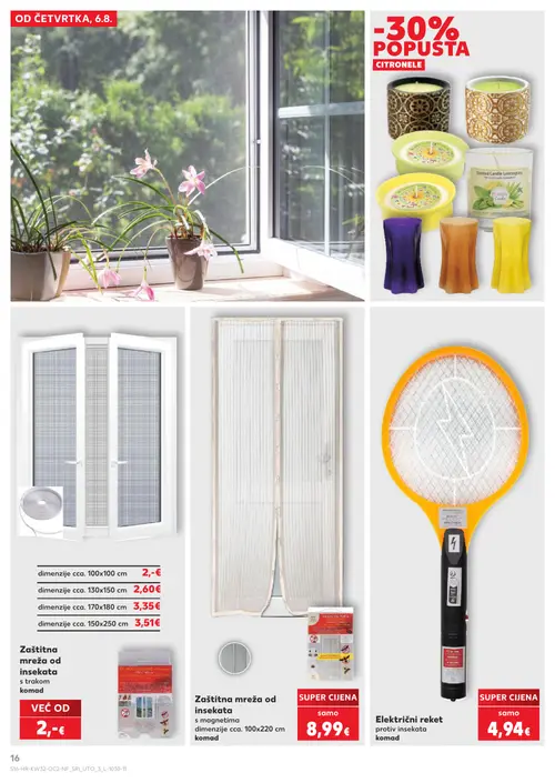Kaufland katalog — stranica 16: Zaštitna mreža od insekata, Zaštitna mreža od insekata, Zaštitna mreža od insekata, Zaštitna mreža od insekata (vrijedi 06. 08. 2026.–11. 08. 2026.)