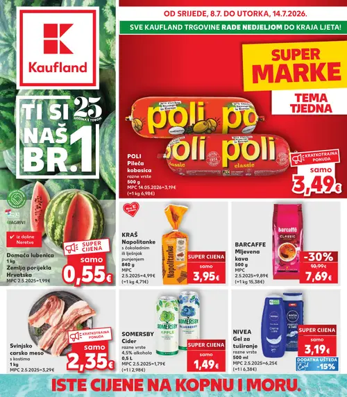 Kaufland katalog — stranica 1 (vrijedi 08. 07. 2026.–14. 07. 2026.)