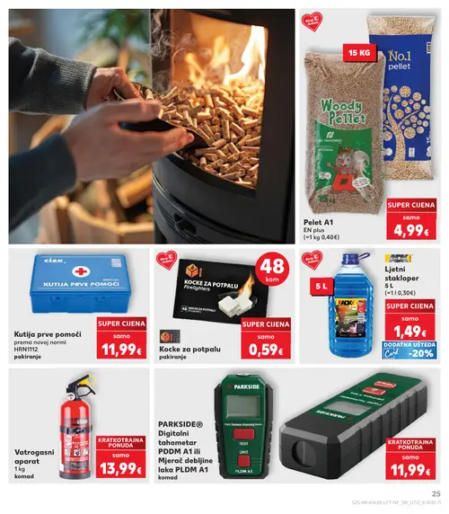 Kaufland katalog — stranica 25: ADK Ljetni stakloper, Pelet A1, No.1 pellet, CIAK Kutija prve pomoći (vrijedi 08. 07. 2026.–14. 07. 2026.)