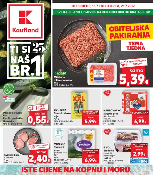 Kaufland katalog — stranica 1 (vrijedi 15. 07. 2026.–21. 07. 2026.)