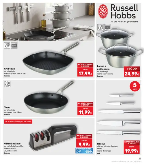 Kaufland katalog — stranica 25: Grill tava, Lonac s poklopcem, Tava, Noževi (vrijedi 15. 07. 2026.–21. 07. 2026.)