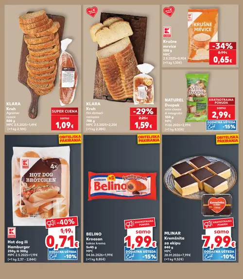 Kaufland katalog — stranica 7: CLASSIC Hot dog ili Hamburger, CLASSIC Krušne mrvice, KLARA Kruh fini domaći narezani, KLARA Kruh agramer rezani (vrijedi 15. 07. 2026.–21. 07. 2026.)