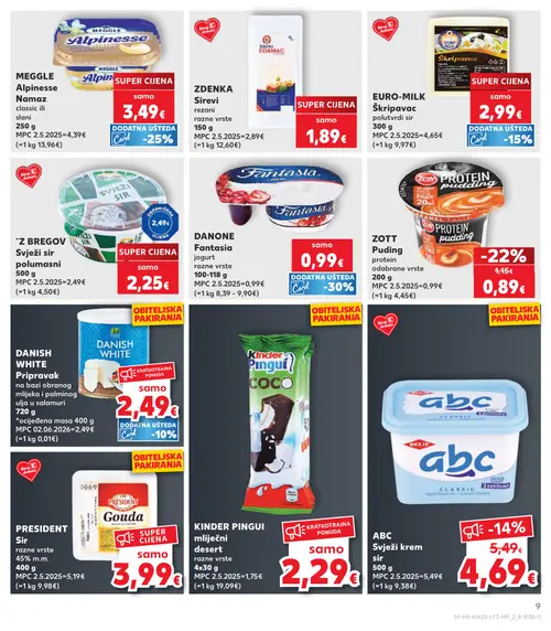 Kaufland katalog — stranica 9: ZOTT ZOTT Puding protein, ABC ABC Svježi krem sir (vrijedi 15. 07. 2026.–21. 07. 2026.)