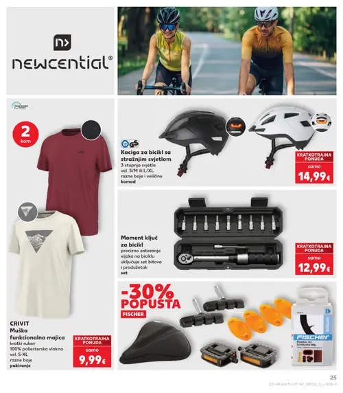 Kaufland katalog — stranica 25: Kaciga za bicikl sa stražnjim svjetlom, Moment ključ za bicikl, CRIVIT Muška funkcionalna majica (vrijedi 29. 07. 2026.–05. 08. 2026.)