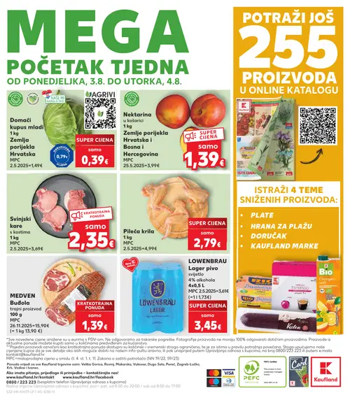 Kaufland katalog — stranica 32: MEDVEN Buđola, Domaći kupus mladi, Nektarina u košarici, Pileća krila (vrijedi 29. 07. 2026.–05. 08. 2026.)