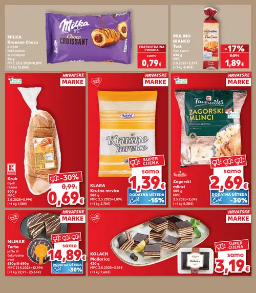 Kaufland katalog — stranica 7: CLASSIC Kruh rezani, KOLACH Kolach Mađarica, Mulino Bianco Tost Pan Carre (vrijedi 29. 07. 2026.–05. 08. 2026.)