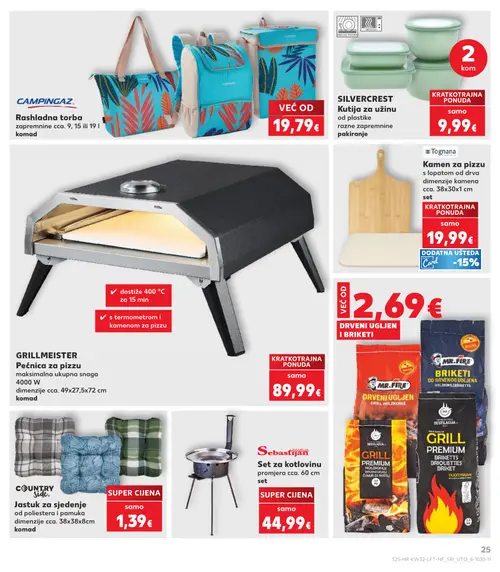 Kaufland katalog — stranica 25: CAMPINGAZ Rashladna torba, SILVERCREST Kutija za užinu od plastike, Tognana Kamen za pizzu s lopatom, Drveni ugljen i briketi (vrijedi 06. 08. 2026.–11. 08. 2026.)