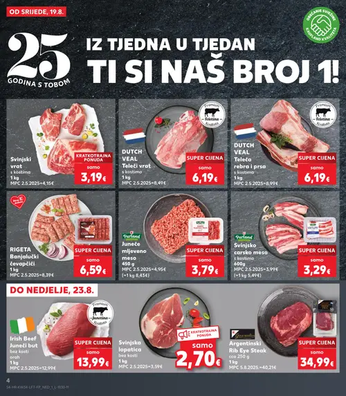 Kaufland katalog — stranica 4: Argentinski Rib Eye Steak (vrijedi 19. 08. 2026.–25. 08. 2026.)