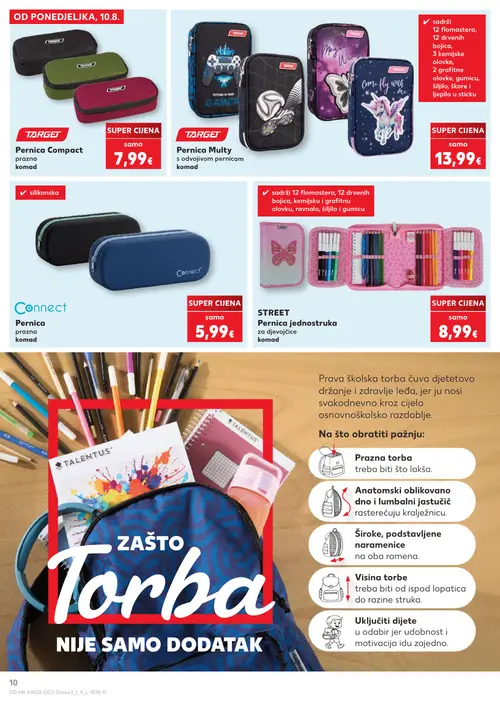 Kaufland katalog — stranica 10: TARGET Pernica Compact, TARGET Pernica Multy, Connect Pernica, STREET Pernica jednostruka (vrijedi 10. 08. 2026.–31. 08. 2026.)