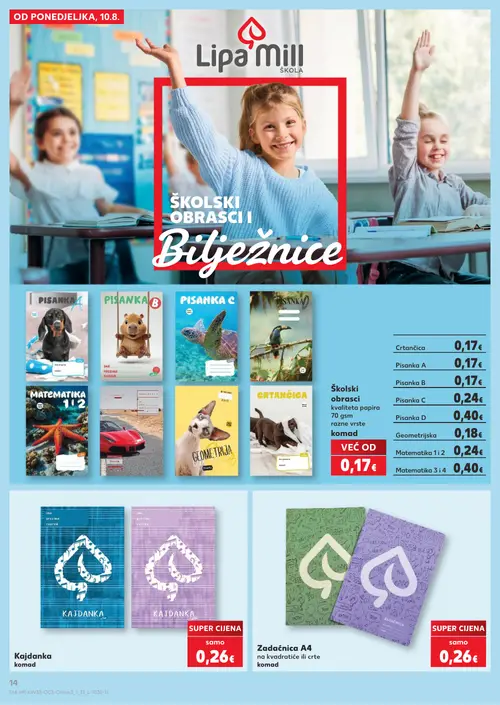 Kaufland katalog — stranica 14: Crtančica, Pisanka A, Pisanka B, Pisanka C (vrijedi 10. 08. 2026.–31. 08. 2026.)