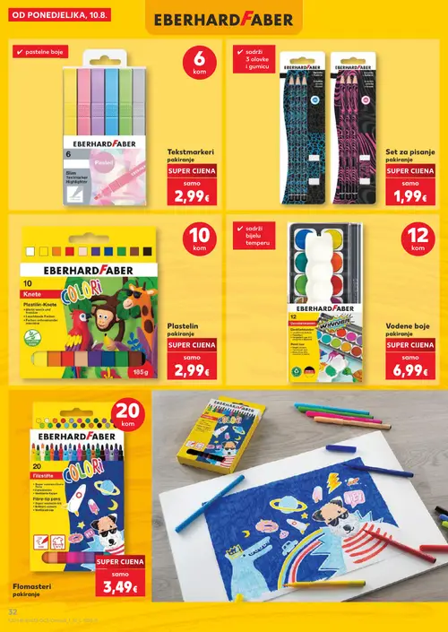 Kaufland katalog — stranica 32: EBERHARD FABER Slim Textmarker, EBERHARD FABER Tekstmarkeri pakiranje, EBERHARD FABER Set za pisanje, EBERHARD FABER Plastelin-Knete (vrijedi 10. 08. 2026.–31. 08. 2026.)