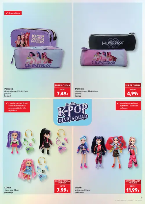 Kaufland katalog — stranica 9: Pernica, Pernica, Funville K-POP DIVA SQUAD Lutka, Funville K-POP DIVA SQUAD Lutka (vrijedi 10. 08. 2026.–31. 08. 2026.)