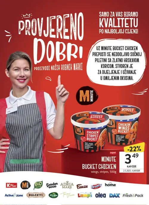 Konzum katalog — stranica 43: MINUTE MINUTE BUCKET CHICKEN wings, stripes, 500g (vrijedi 08. 07. 2026.–14. 07. 2026.)
