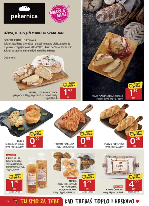 Konzum katalog — stranica 24: K PLUS K PLUS KRUH kukuruzni, K PLUS K PLUS ČUPAVCI (vrijedi 15. 07. 2026.–21. 07. 2026.)