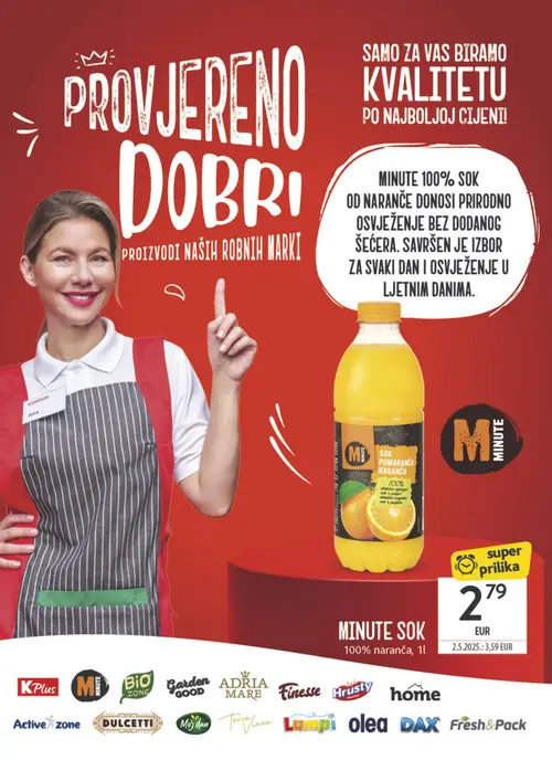 Konzum katalog — stranica 40: MINUTE MINUTE SOK 100% naranča, 1l (vrijedi 15. 07. 2026.–21. 07. 2026.)