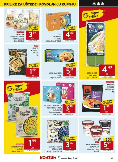 Konzum katalog — stranica 13: HAAGEN-DAZS SLADOLED odabrane vrste, 460ml (vrijedi 02. 09. 2026.–08. 09. 2026.)