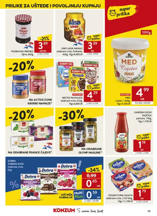 Konzum katalog — stranica 19: Dobra Zobena kaša Multi Plus, Dobra Zobena kaša malina (vrijedi 02. 09. 2026.–08. 09. 2026.)