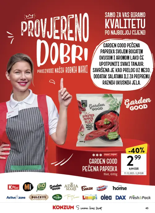 Konzum katalog — stranica 45: GARDEN GOOD PEČENA PAPRIKA (vrijedi 02. 09. 2026.–08. 09. 2026.)