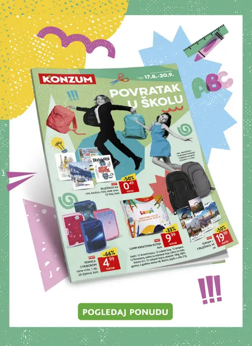 Konzum katalog — stranica 57: PERNICA S PRIBOROM, RUKSACI, LUMPI KREATIVNA KUTIJA (vrijedi 09. 09. 2026.–15. 09. 2026.)