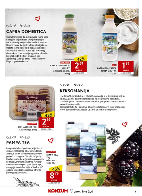 Konzum katalog — stranica 13: Keksomanija DOMAĆI KEKS MIX Keksomanija, 500g (vrijedi 16. 09. 2026.–22. 09. 2026.)