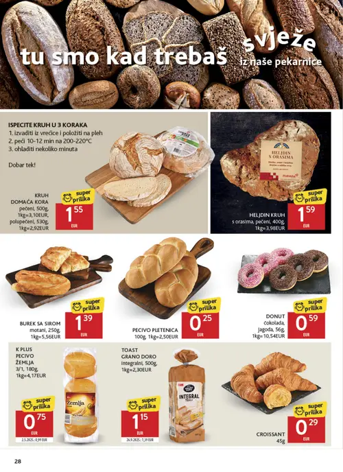 Konzum katalog — stranica 28: K PLUS PECIVO ŽEMLJA (vrijedi 16. 09. 2026.–22. 09. 2026.)