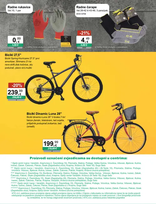 KTC katalog — stranica 9: Radne čarape sivo-crne, Bicikl Spring-Hurricane 27,5", Radne rukavice, Bicikl Dinamic Luna 28" (vrijedi 12. 08. 2026.–25. 08. 2026.)