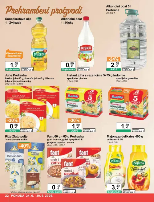 KTC katalog — stranica 22: Fant Fant, Prehrana Alkoholni ocat 5 l, Fant Fant, Fant Fant (vrijedi 24. 06. 2026.–30. 06. 2026.)