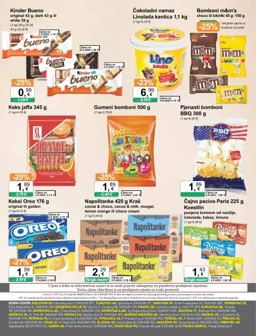 KTC katalog — stranica 29: SL Keks jaffa, Kraš Napolitanke, Oreo Keksi Oreo original ili golden, Gumeni bomboni (vrijedi 24. 06. 2026.–30. 06. 2026.)