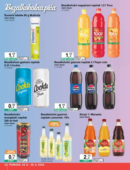 KTC katalog — stranica 32: Multivita Multivita šumeće tablete razni okusi, Hell Hell energetski napitak razni okusi (vrijedi 24. 06. 2026.–30. 06. 2026.)