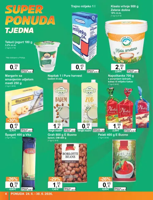 KTC katalog — stranica 4: Margarin sa smanjenim udjelom masti 250 g, Vita Špageti 400 g Vita (vrijedi 24. 06. 2026.–30. 06. 2026.)