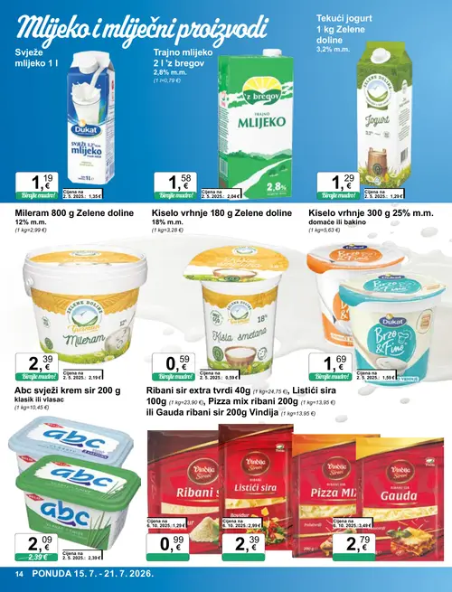 KTC katalog — stranica 14: abc Abc svježi krem sir 200 g klasik ili vlasac (vrijedi 15. 07. 2026.–21. 07. 2026.)